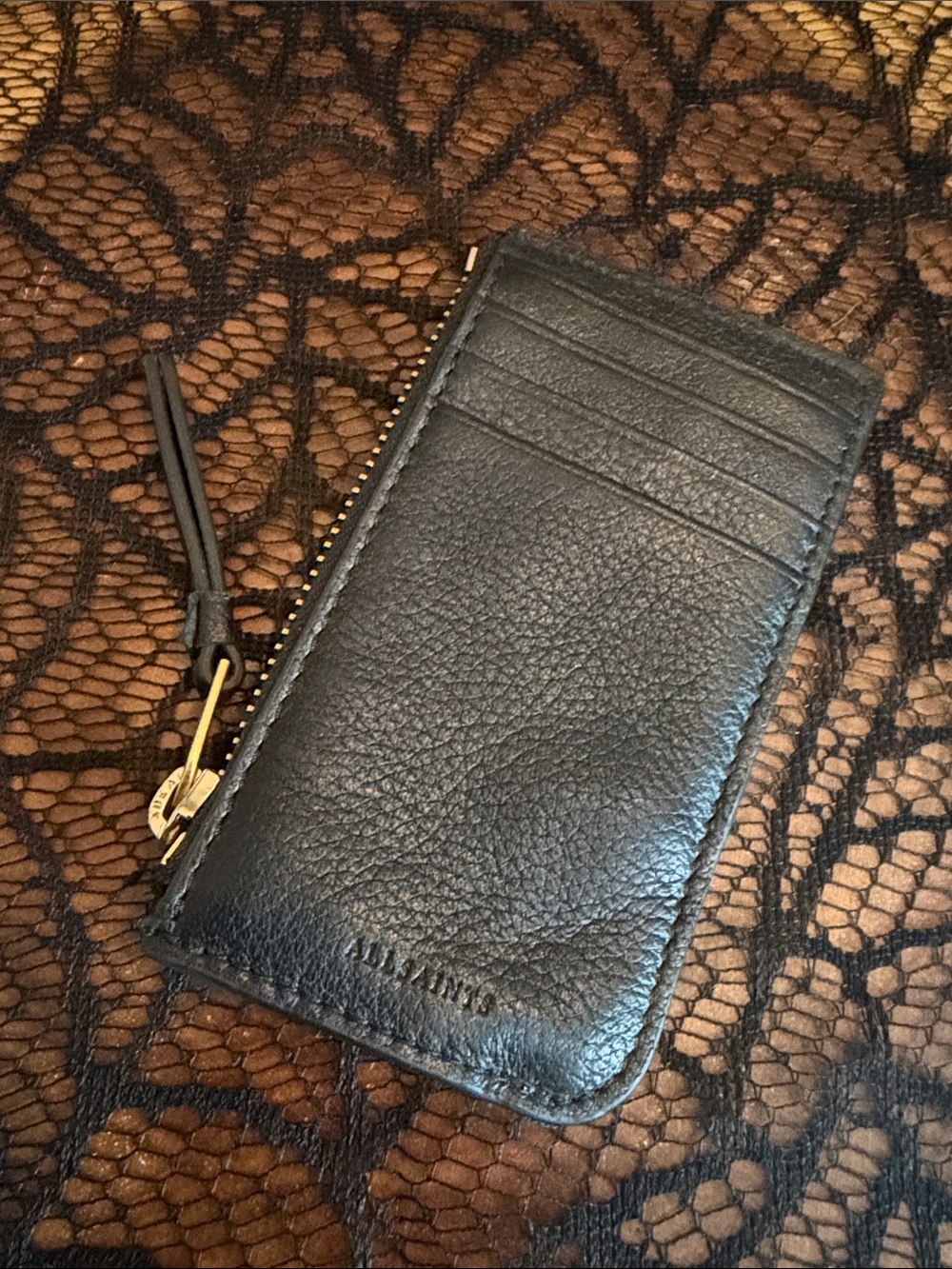 All Saints Marlborough Black Leather Wallet 🖤